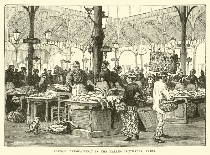 Pescaderas francesas, en las Halles Centrales, París de English School