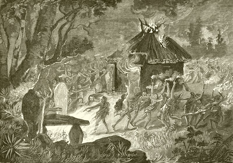 Orgías religiosas frenéticas de los druidas de English School