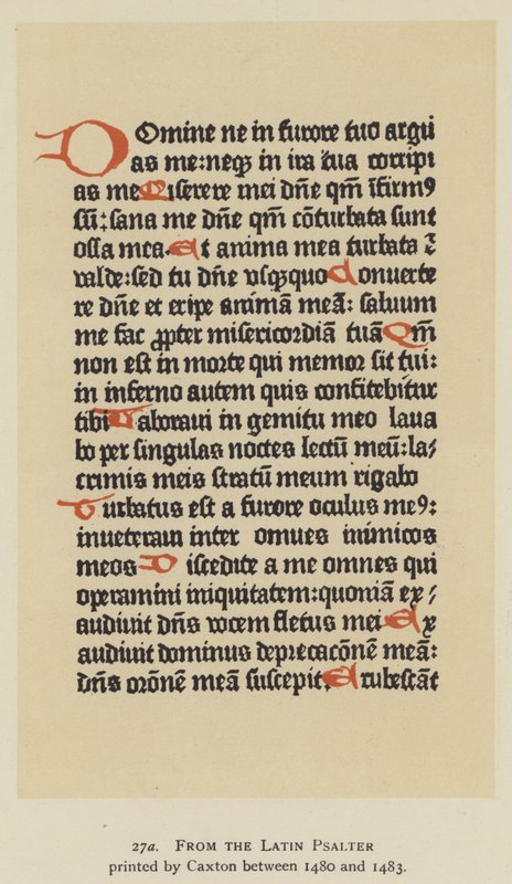 Del Salterio Latino impreso por Caxton entre 1480 y 1483 de English School