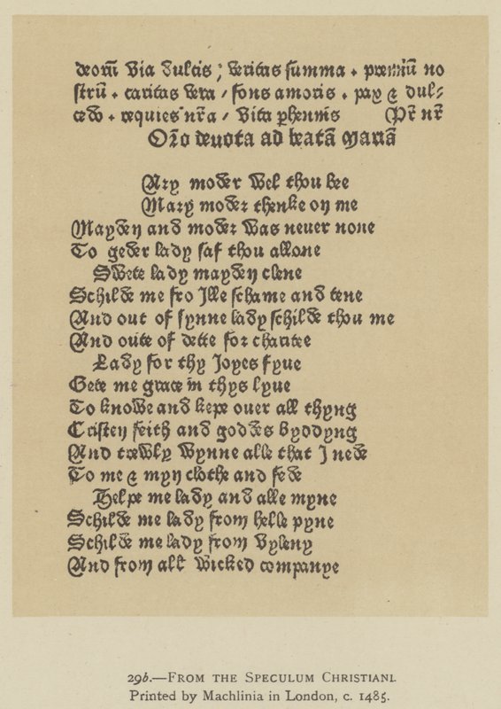 Del Speculum Christiani, impreso por Machlinia en Londres, c. 1485 (litografía) de English School