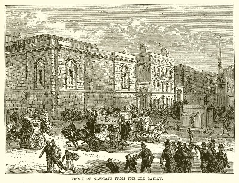Frente de Newgate desde Old Bailey de English School