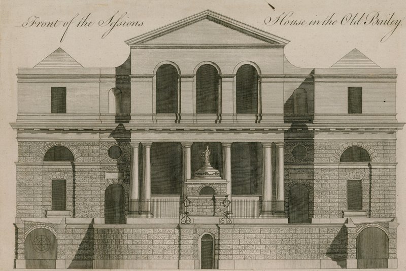 Frente de la Casa de Sesiones en Old Bailey de English School