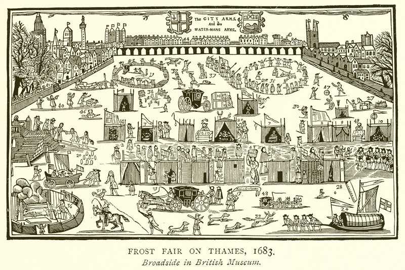 Feria de hielo en el Támesis, 1683 de English School