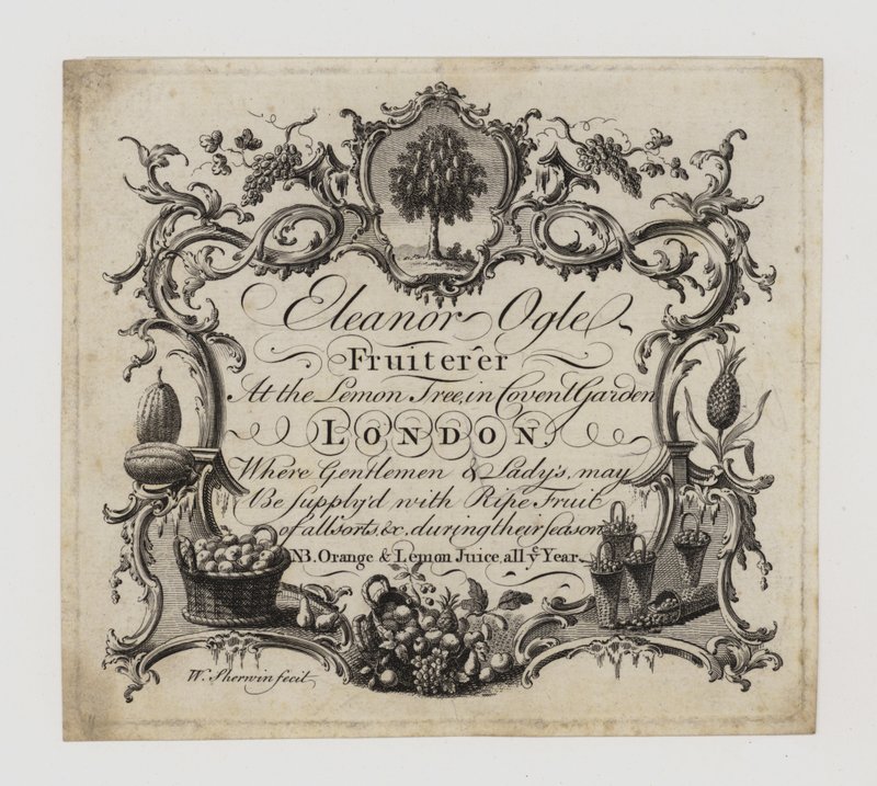 Frutera, Eleanor Ogle, tarjeta comercial de English School