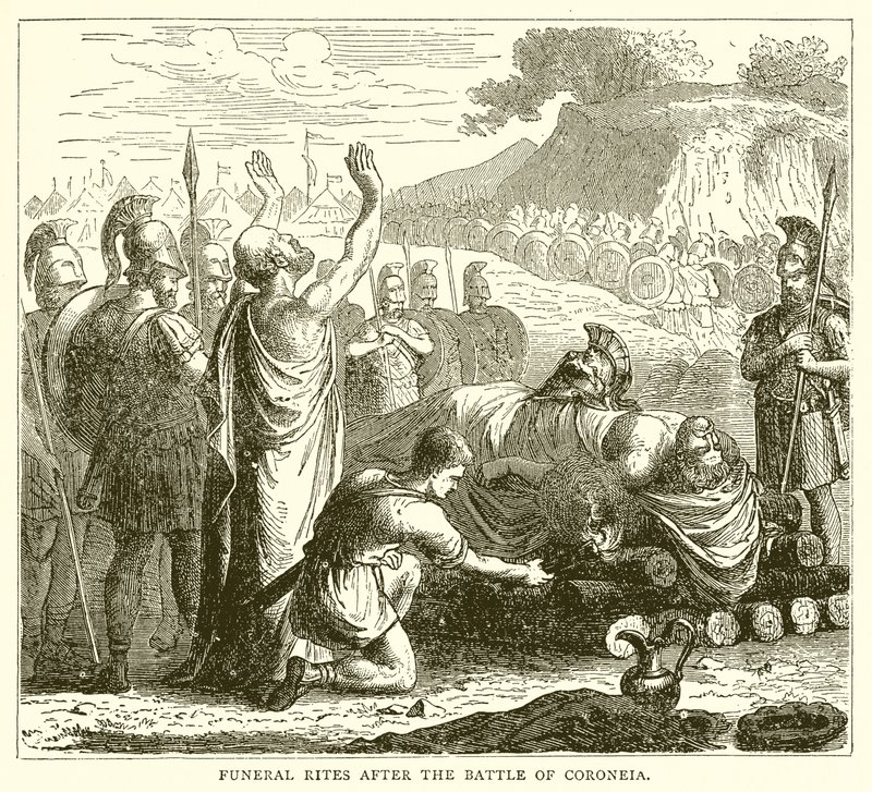 Ritos funerarios después de la batalla de Coronea de English School
