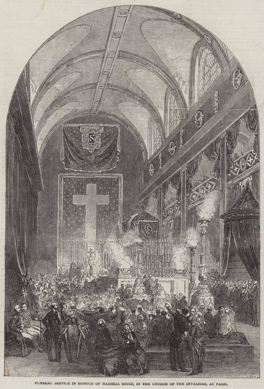 Servicio Fúnebre en Honor del Mariscal Soult, en la Iglesia de los Inválidos, en París de English School