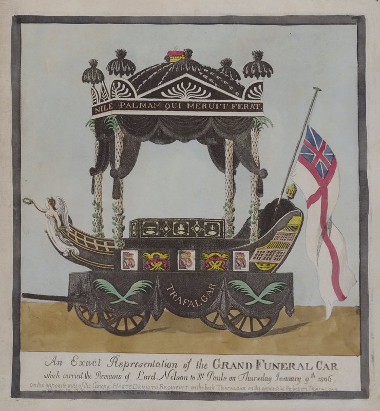 Carro fúnebre que llevó los restos del Almirante Lord Nelson a la Catedral de San Pablo, Londres de English School