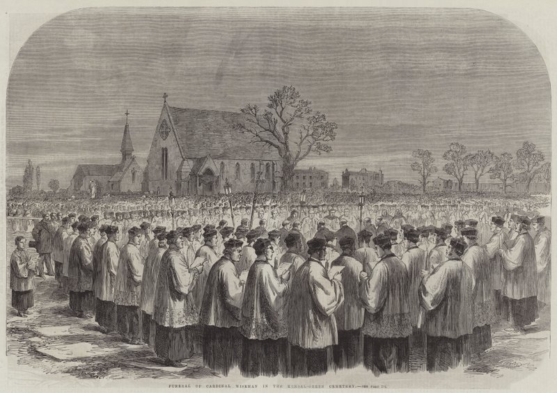Funeral del Cardenal Wiseman en el cementerio de Kensal-Green de English School