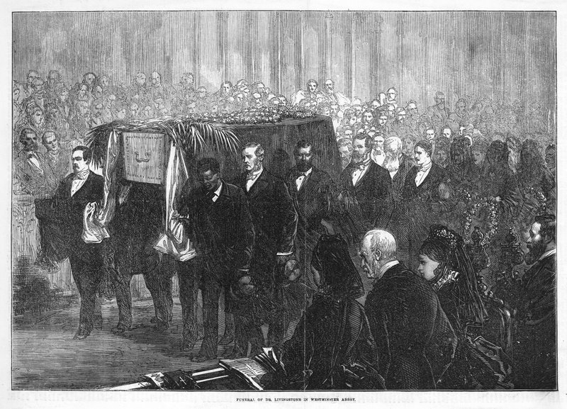 Funeral del Dr. Livingstone en la Abadía de Westminster de English School