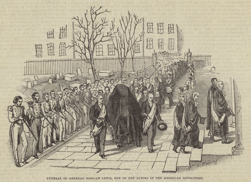 Funeral del General Morgan Lewis, uno de los actores de la Revolución Americana de English School