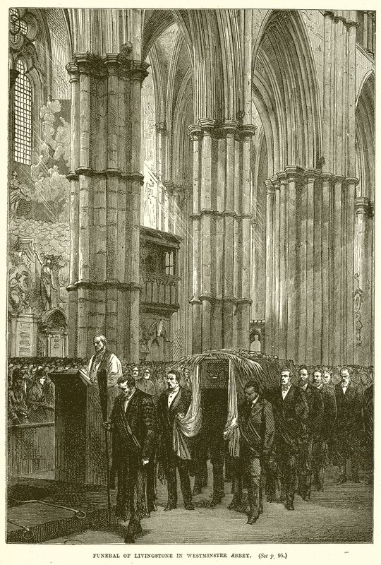 Funeral de Livingstone en la Abadía de Westminster de English School