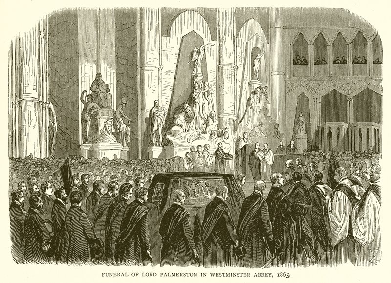 Funeral de Lord Palmerston en la Abadía de Westminster, 1865 de English School