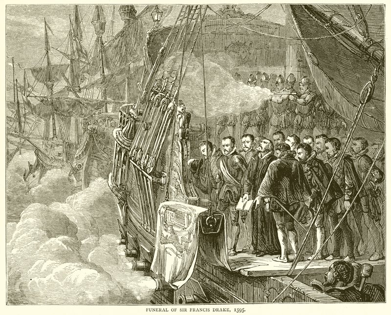 Funeral de Sir Francis Drake, 1595 de English School