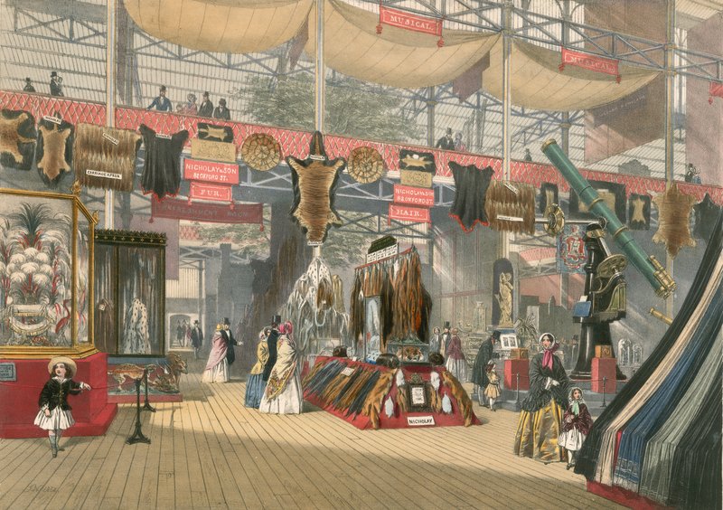 Sección de piel y pelo de la Gran Exposición de 1851 de English School