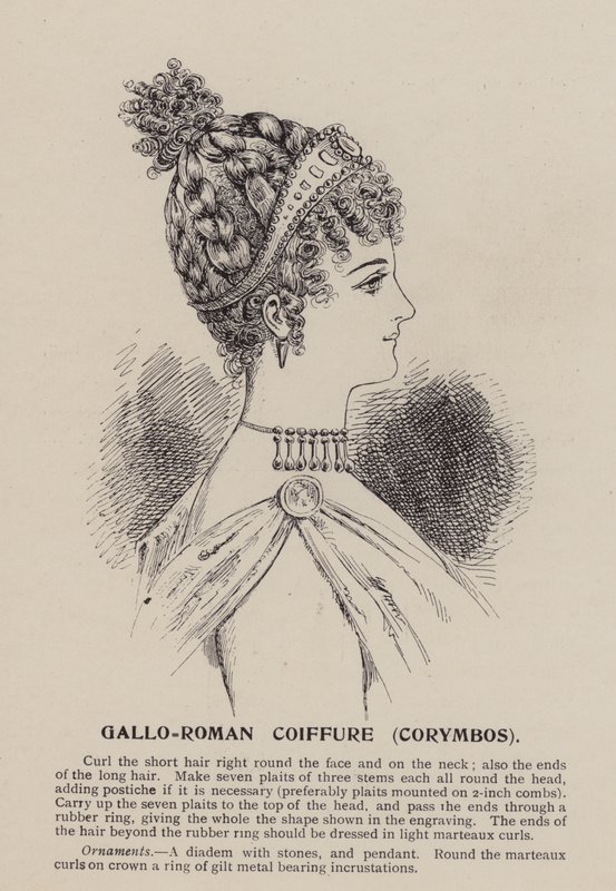 Coiffure galo-romana, Corymbos (grabado) de English School