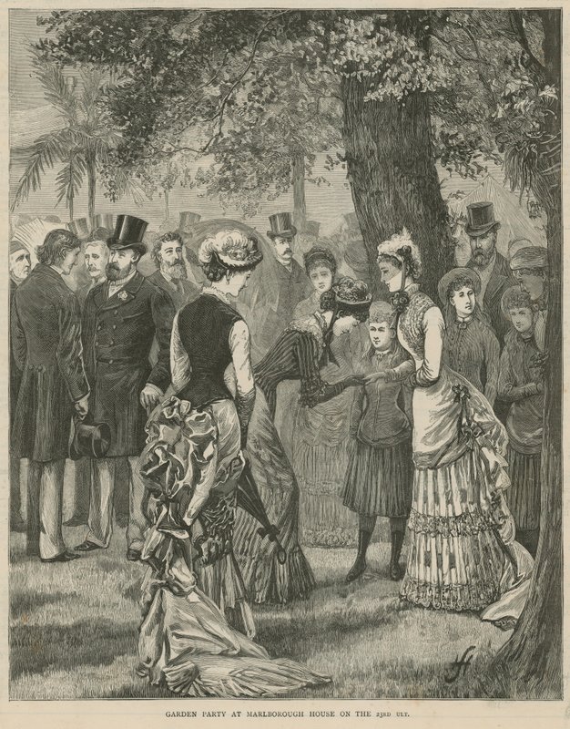 Fiesta en el jardín en Marlborough House el 23 de julio de 1883 de English School