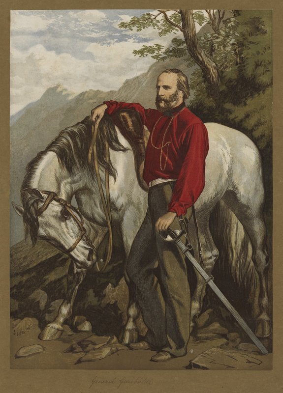 General Garibaldi (litografía en color) de English School