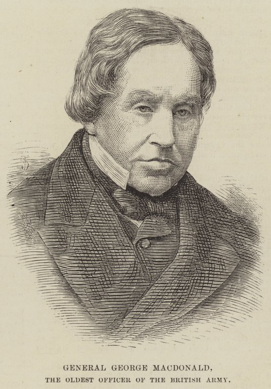 General George MacDonald, el oficial más antiguo del ejército británico (grabado) de English School