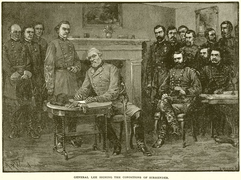 General Lee Firmando las Condiciones de Rendición de English School