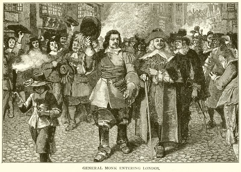 El General Monk entrando en Londres de English School