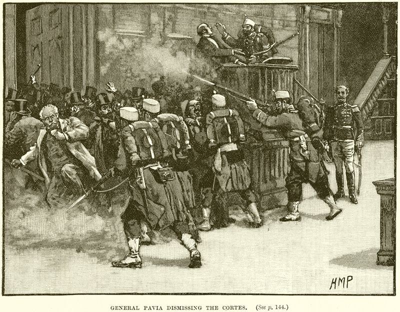 El General Pavía disolviendo las Cortes de English School