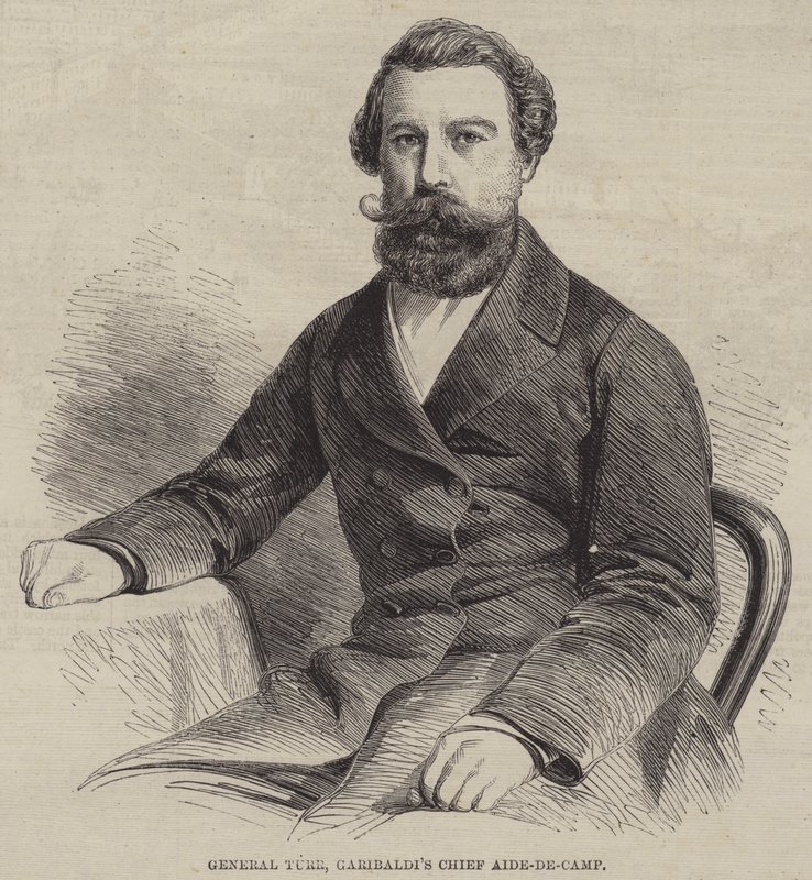 General Turr, jefe de ayudantes de campo de Garibaldi (grabado) de English School