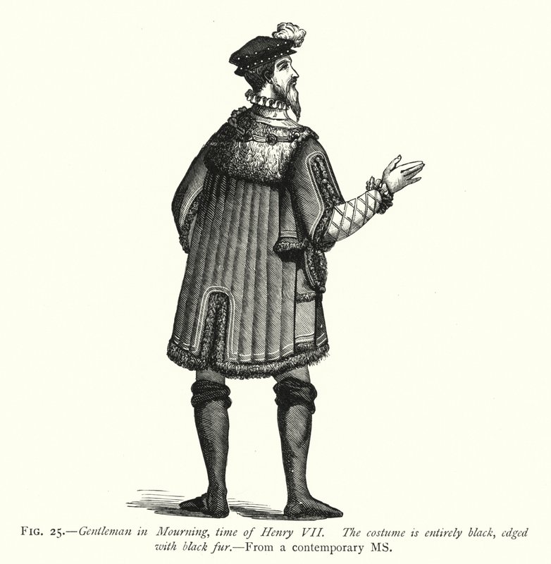 Caballero de luto, época de Enrique VII de English School