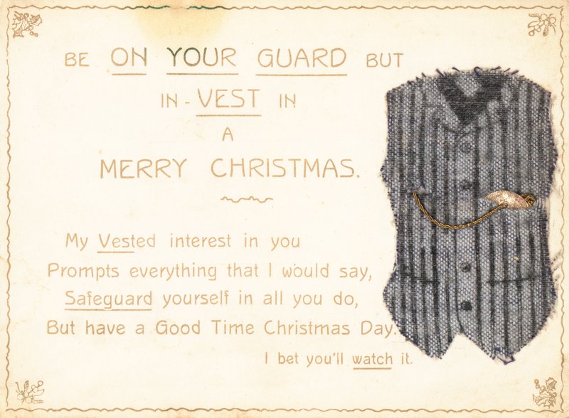 Chaleco de caballero, tarjeta de Navidad de English School