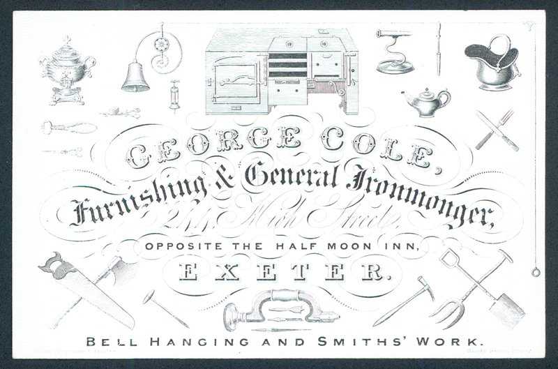 George Cole, ferretero y proveedor general, tarjeta comercial de English School