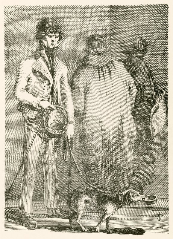 George Dyball, un mendigo ciego de considerable notoriedad, y su perro Nelson de English School