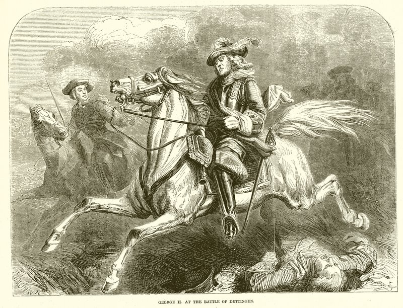 Jorge II en la batalla de Dettingen de English School