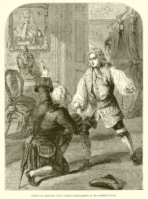 Jorge II recibiendo de Walpole la noticia de la muerte de su padre de English School