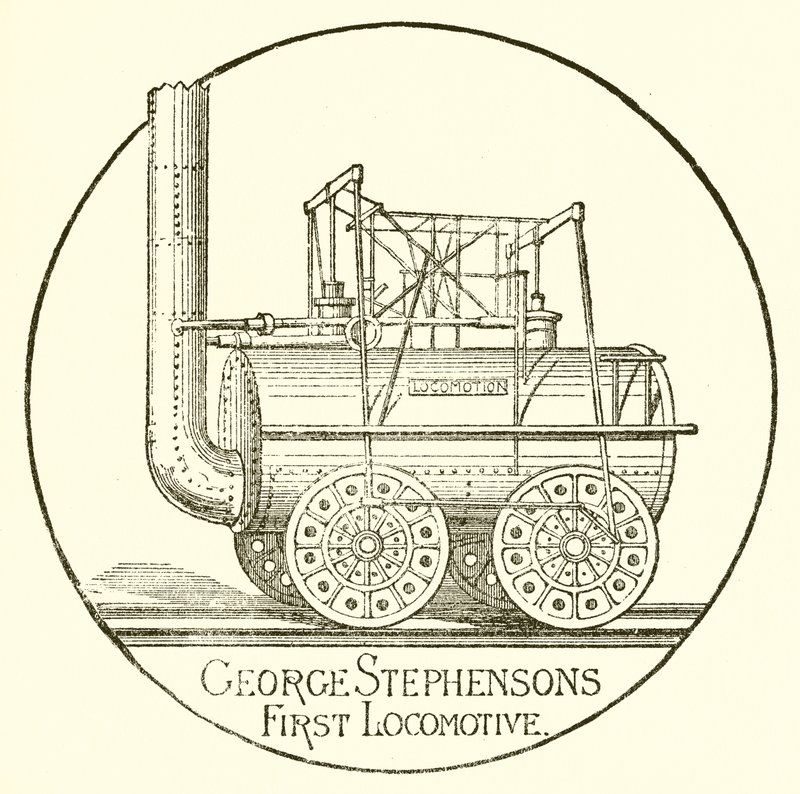 La primera locomotora de George Stephenson de English School