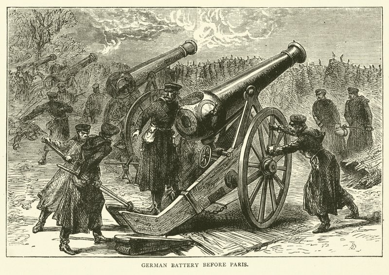 Batería alemana ante París, enero 1871 de English School