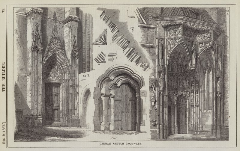 Portales de Iglesias Alemanas (grabado) de English School