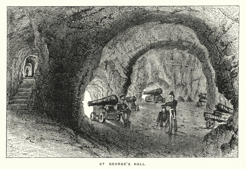 Gibraltar: Salón de San Jorge (grabado) de English School