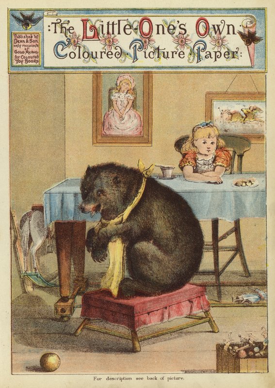 Niña en la mesa con un oso de English School