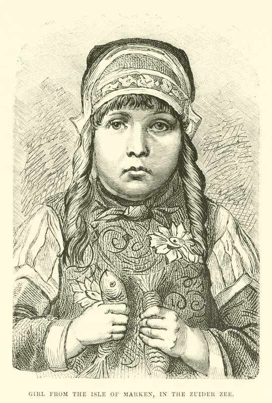 Chica de la Isla de Marken, en el Zuider Zee de English School