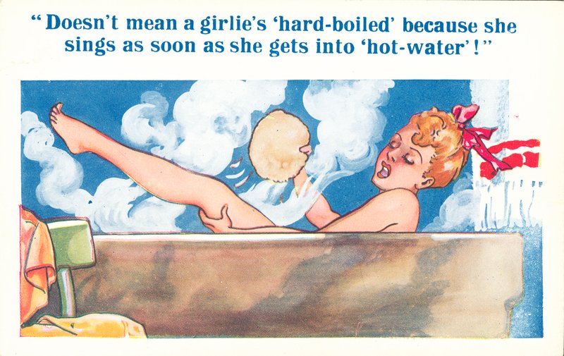 Chica bañándose (litografía en color) de English School