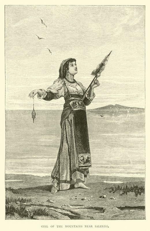 Chica de las montañas cerca de Salerno de English School