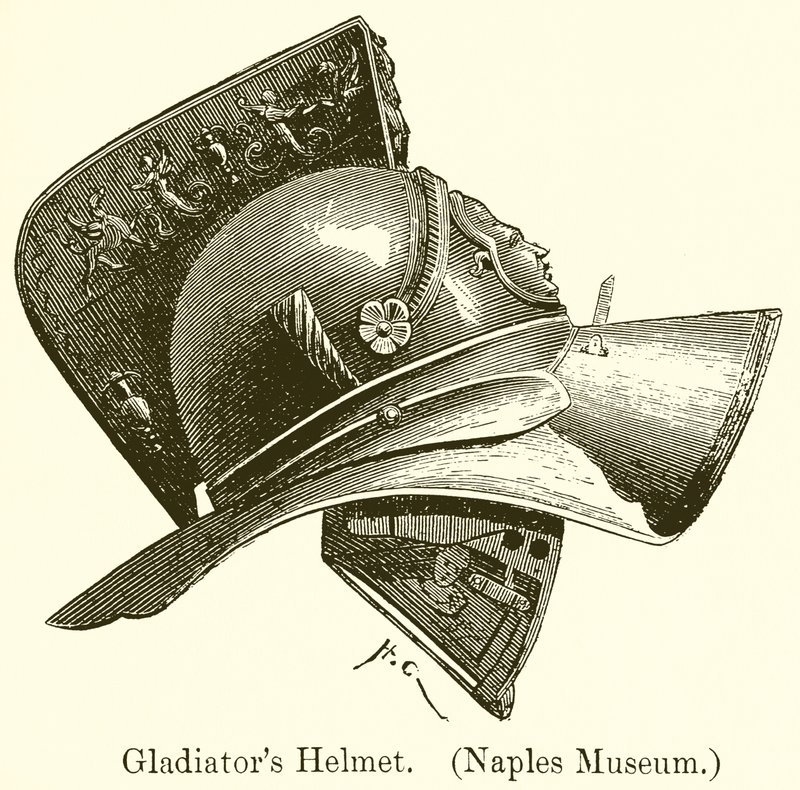 Casco de Gladiador. (Museo de Nápoles) de English School
