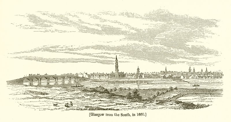 Glasgow desde el sur, en 1660 de English School
