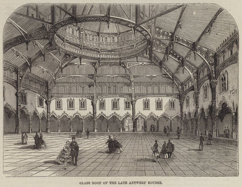 Techo de vidrio de la antigua Bolsa de Amberes de English School