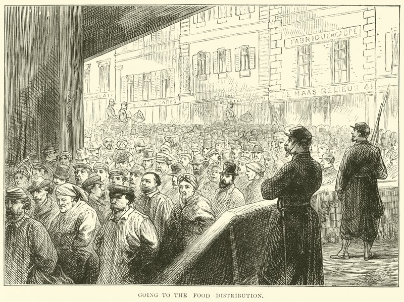Yendo a la distribución de alimentos, marzo 1871 de English School