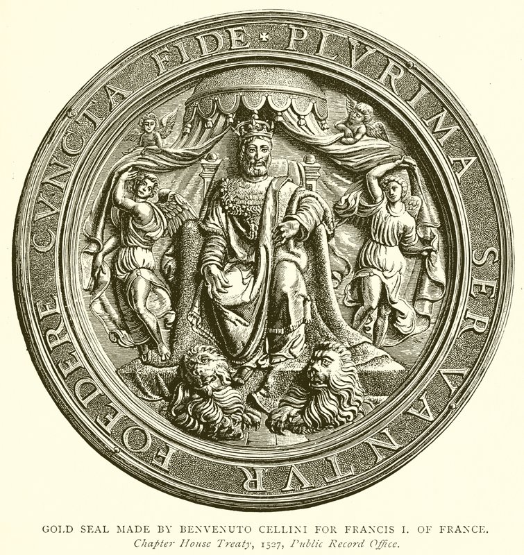Sello de oro hecho por Benvenuto Cellini para Francisco I de Francia de English School