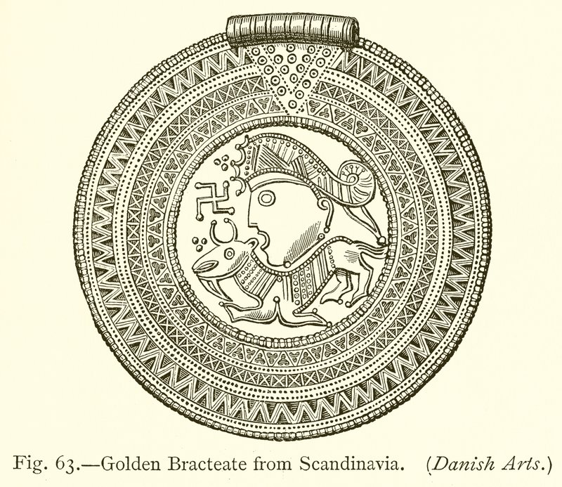 Bracteato dorado de Escandinavia de English School