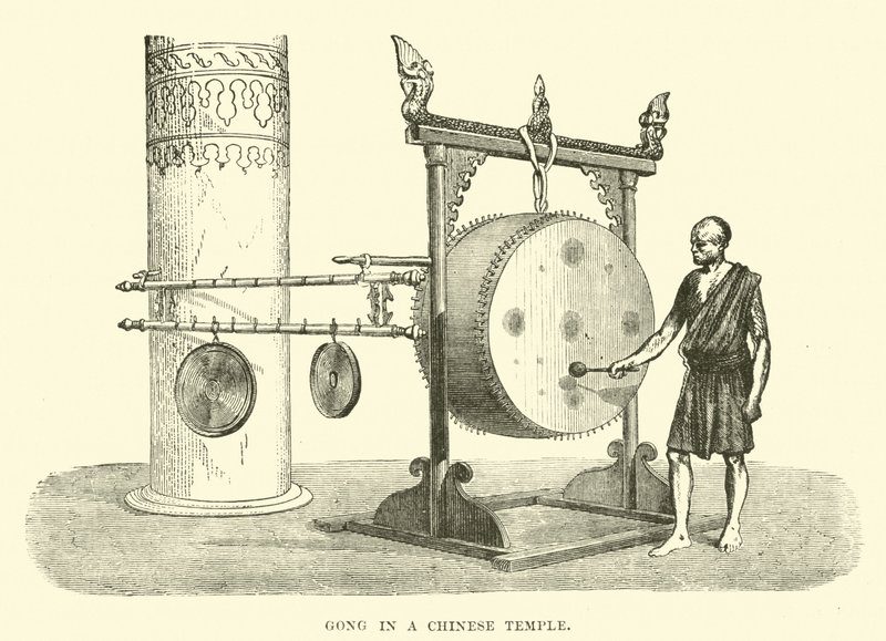 Gong en un templo chino de English School