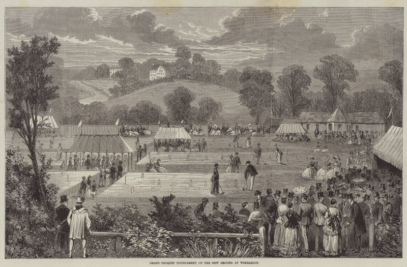 Gran Torneo de Croquet en el Nuevo Terreno de Wimbledon (grabado) de English School