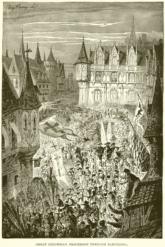 Gran procesión colombina por Barcelona de English School