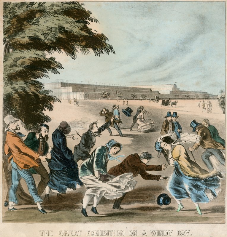 Gran Exposición en un día ventoso, 1851 de English School